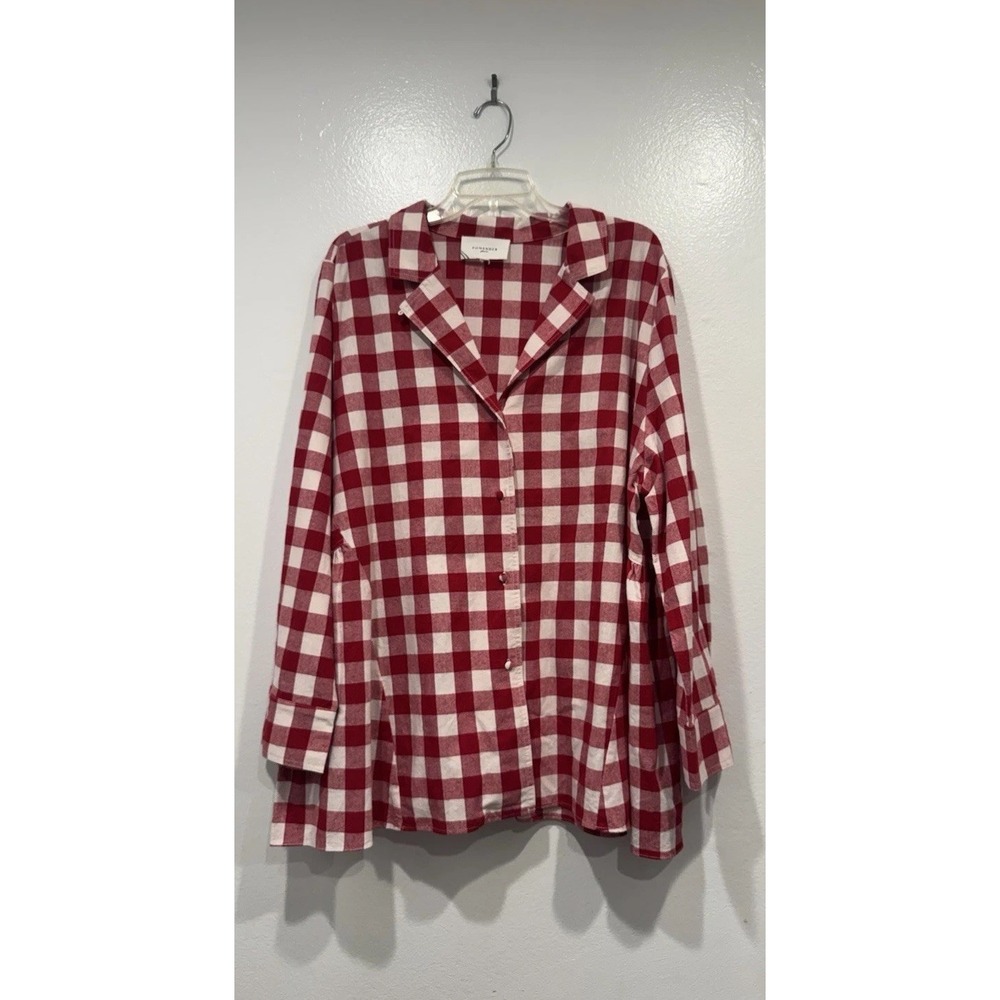 Pomander Place Red and White Gingham Button-Down Shirt